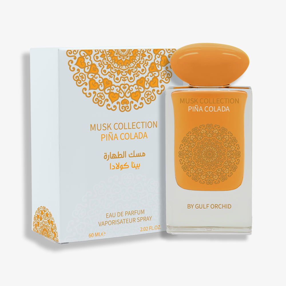 Piña Colada - A tropical musky fruity fragrance with juicy pineapple, creamy coconut, and golden vanilla musk, capturing the essence of sun-kissed skin and endless summer bliss.
 