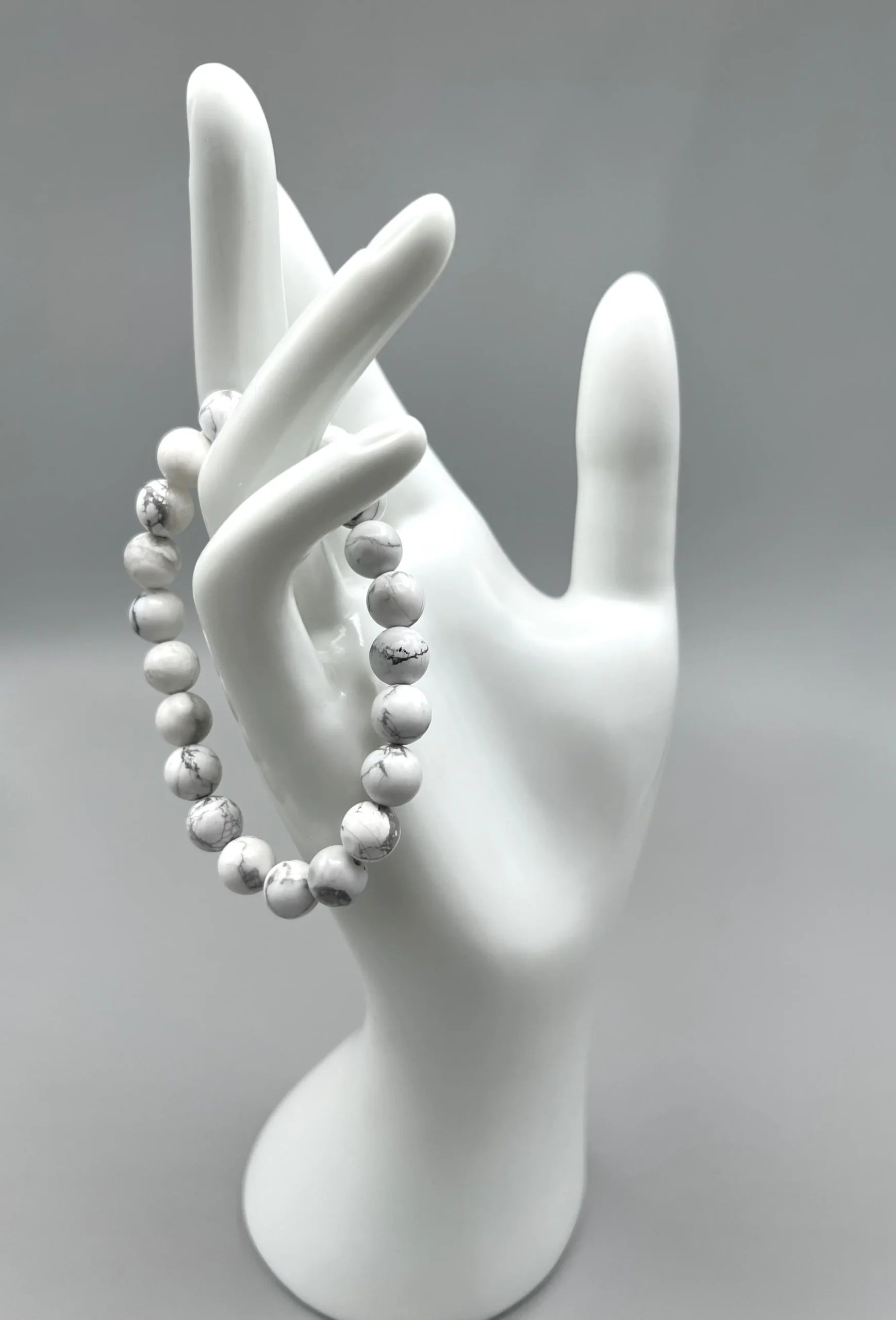 Bracelet en howlite blanche