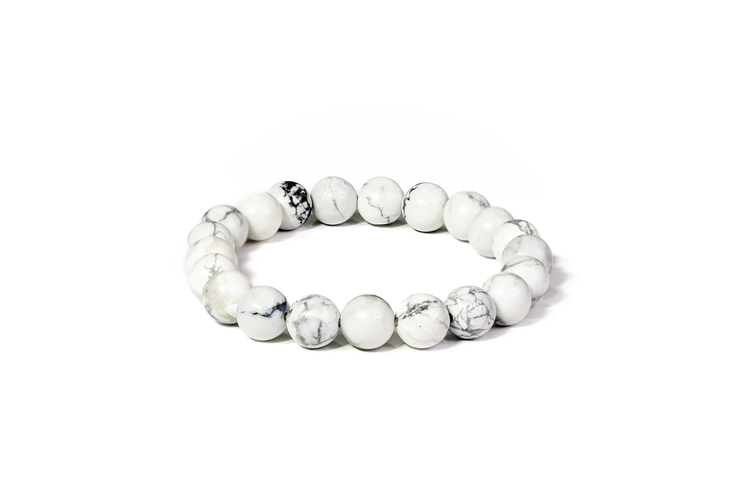 Bracelet en howlite blanche