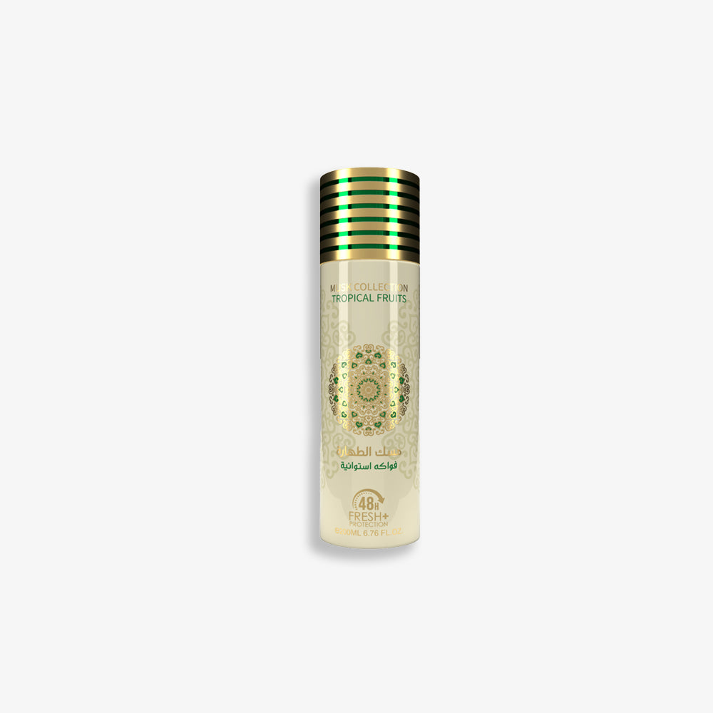 Tropical Fruits Musk - Perfumed Deodorant Spray with fruity pear, tropical fruits, and musk for 48-hour freshness. 200ML.