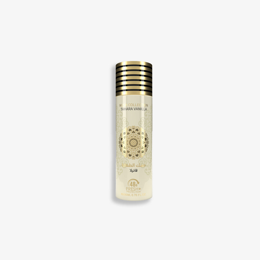Vanilla Musk - Perfumed Deodorant Spray with warm vanilla, jasmine, and musk for 48-hour freshness. 200ML.