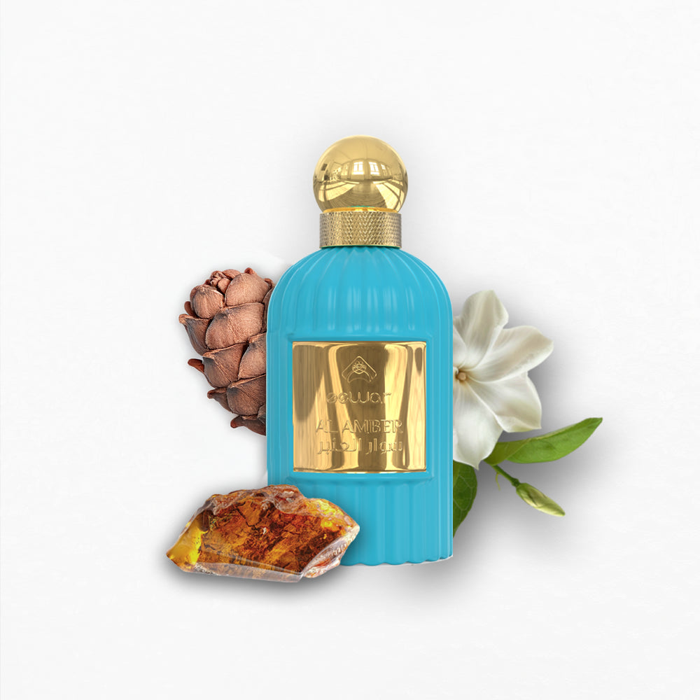 Sewar Al Amber combines saffron, amberwood, and cedar for a sophisticated woody oriental fragrance, perfect for adding a touch of luxury and elegance.