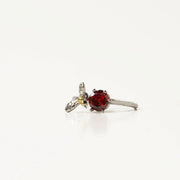 Silver Jewellery 925 Red Gem & Bee Ring