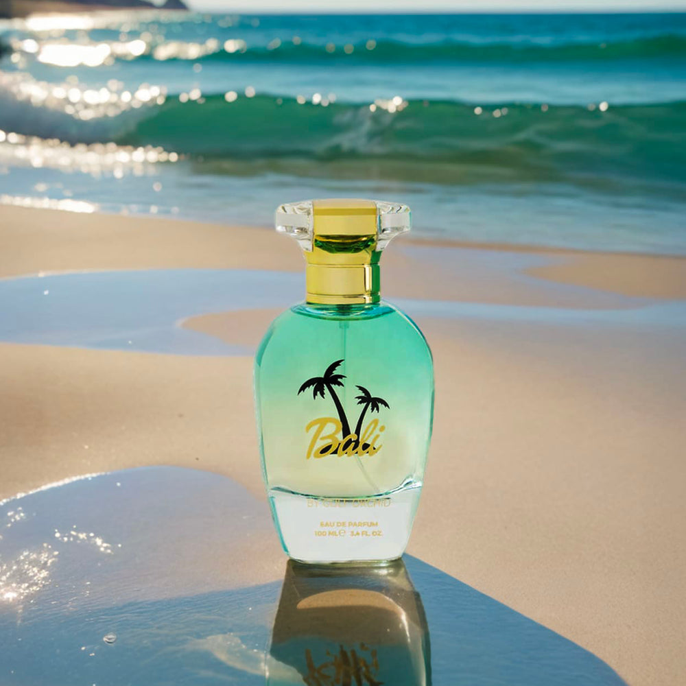 Bali by Gulf Orchid – A tropical 100ML Eau de Parfum inspired by Rabanne Fame, featuring coconut, mango, and vanilla.