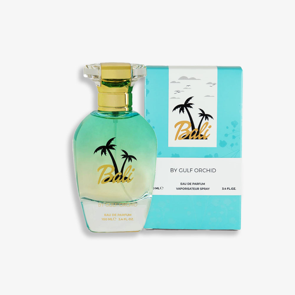 Bali by Gulf Orchid – A tropical 100ML Eau de Parfum inspired by Rabanne Fame, featuring coconut, mango, and vanilla.