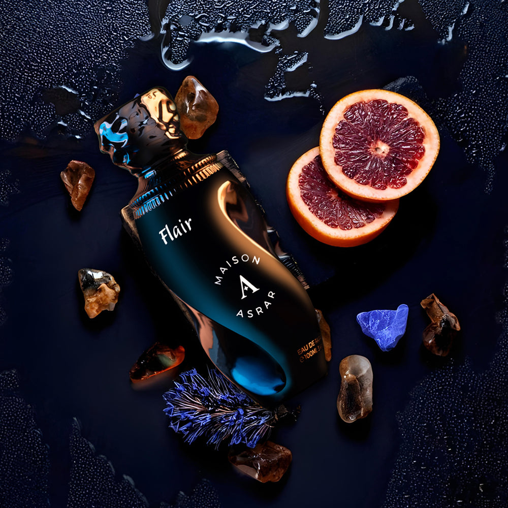 Flair by Maison Asrar – A bold 100ML Eau de Parfum inspired by Sauvage - Dior, featuring oriental woody notes with amber, lavender, and vetiver.