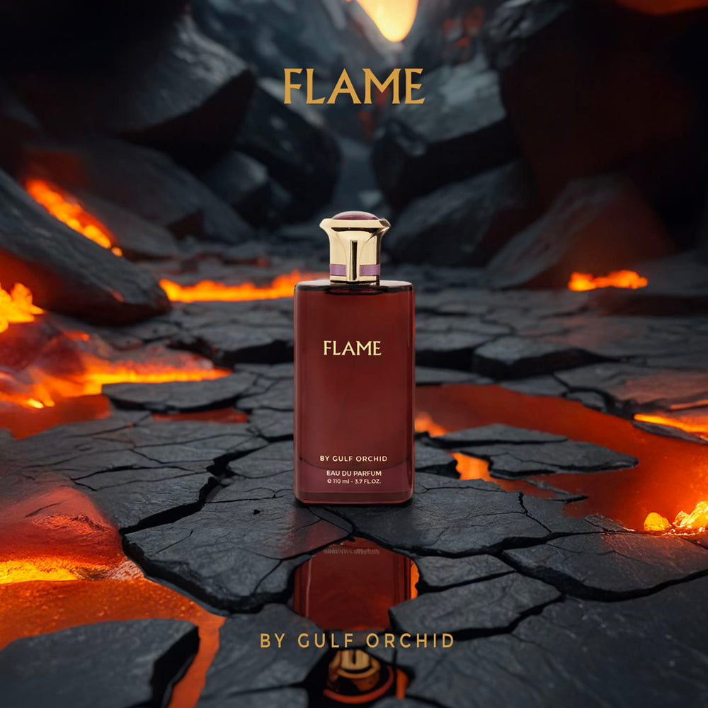 Flame by Gulf Orchid – A bold 110ML Eau de Parfum inspired by Tom Ford's Tobacco Vanille, featuring spicy clove, rich tobacco, and warm vanilla.