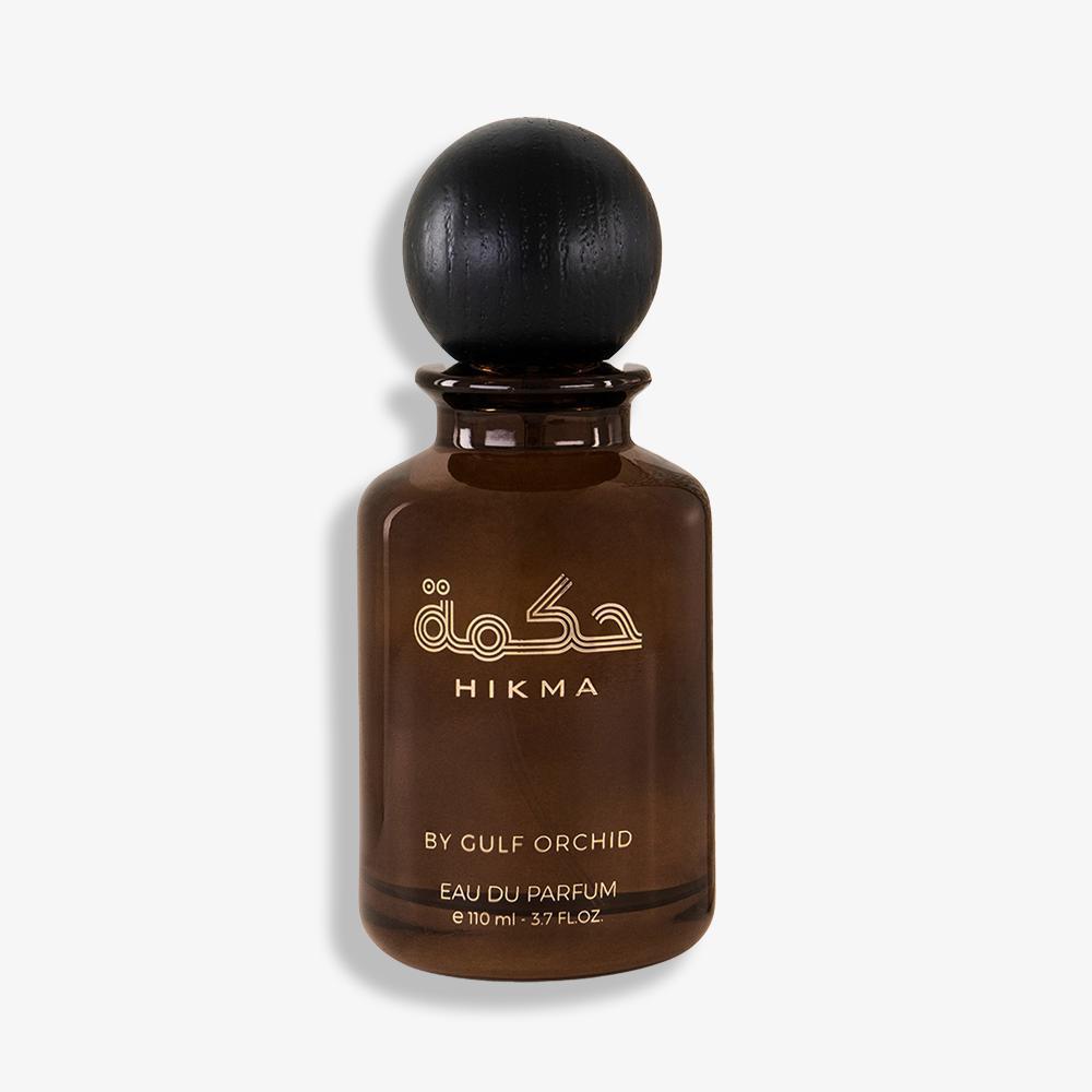 Hikma by Gulf Orchid – A luxurious 110ML Eau de Parfum inspired by Louis Vuitton's Ombre Nomade, with ambery and woody notes.