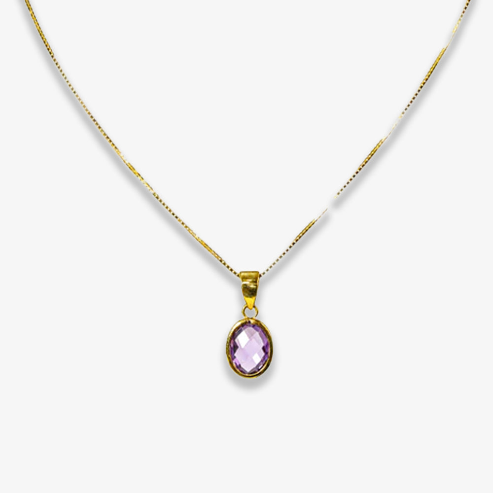 10 K Gold Amethyst Gemstone