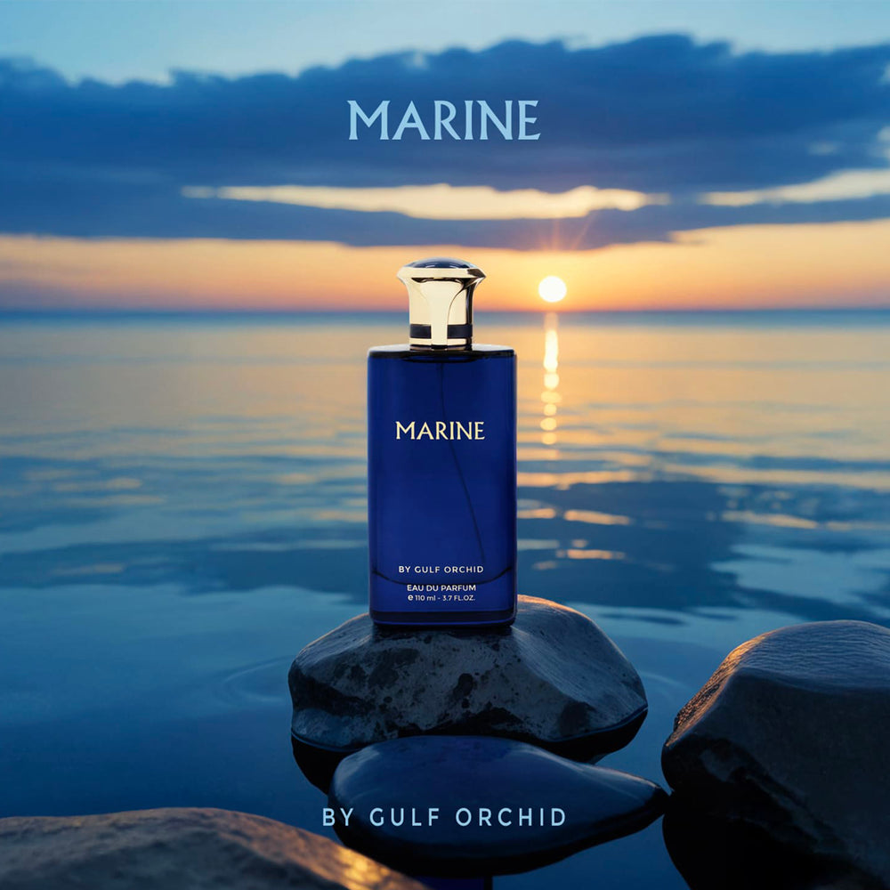 Marine by Gulf Orchid – A fresh and elegant 110ML Eau de Parfum inspired by Chanel Platinum Égoïste, featuring citrus, lavender, and ambery notes.