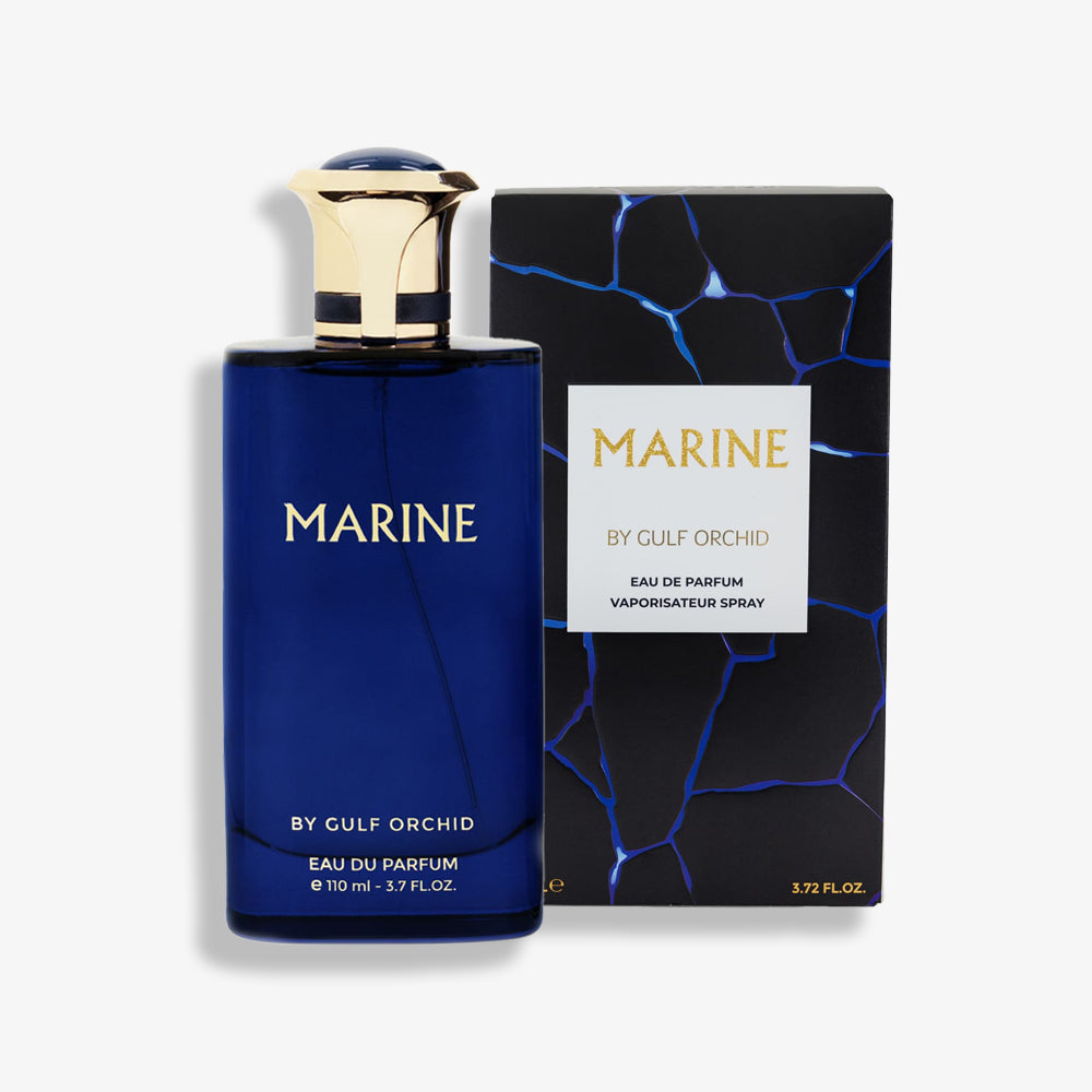 Marine by Gulf Orchid – A fresh and elegant 110ML Eau de Parfum inspired by Chanel Platinum Égoïste, featuring citrus, lavender, and ambery notes.