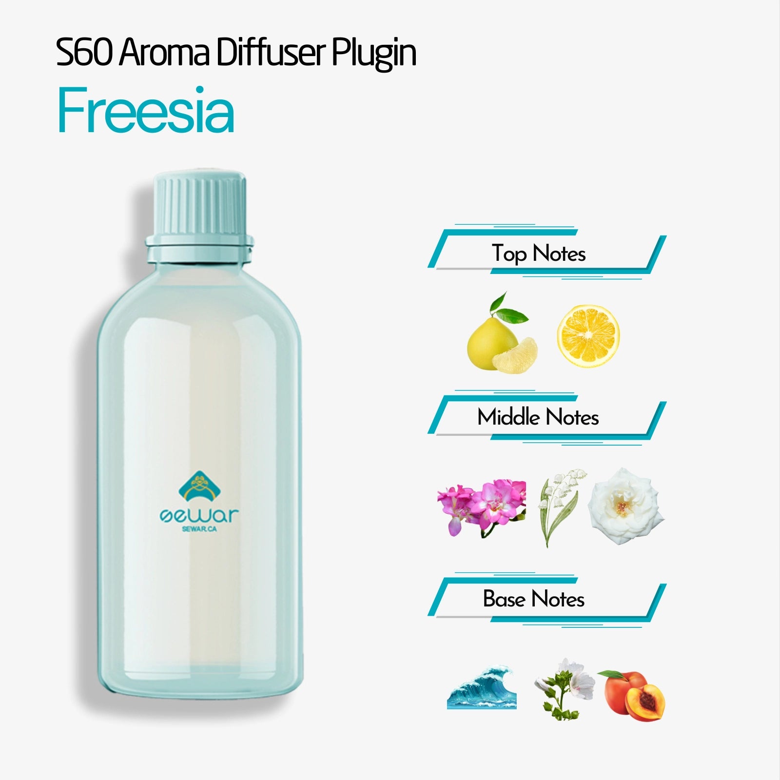 This Fragrance Refill is designed exclusively for the S60 Aroma Diffuser, providing a long-lasting and consistent scent experience. Available in six captivating scents, it ensures your space stays fresh and inviting. Simply refill your diffuser with your preferred scent and enjoy a soothing, immersive ambiance.

