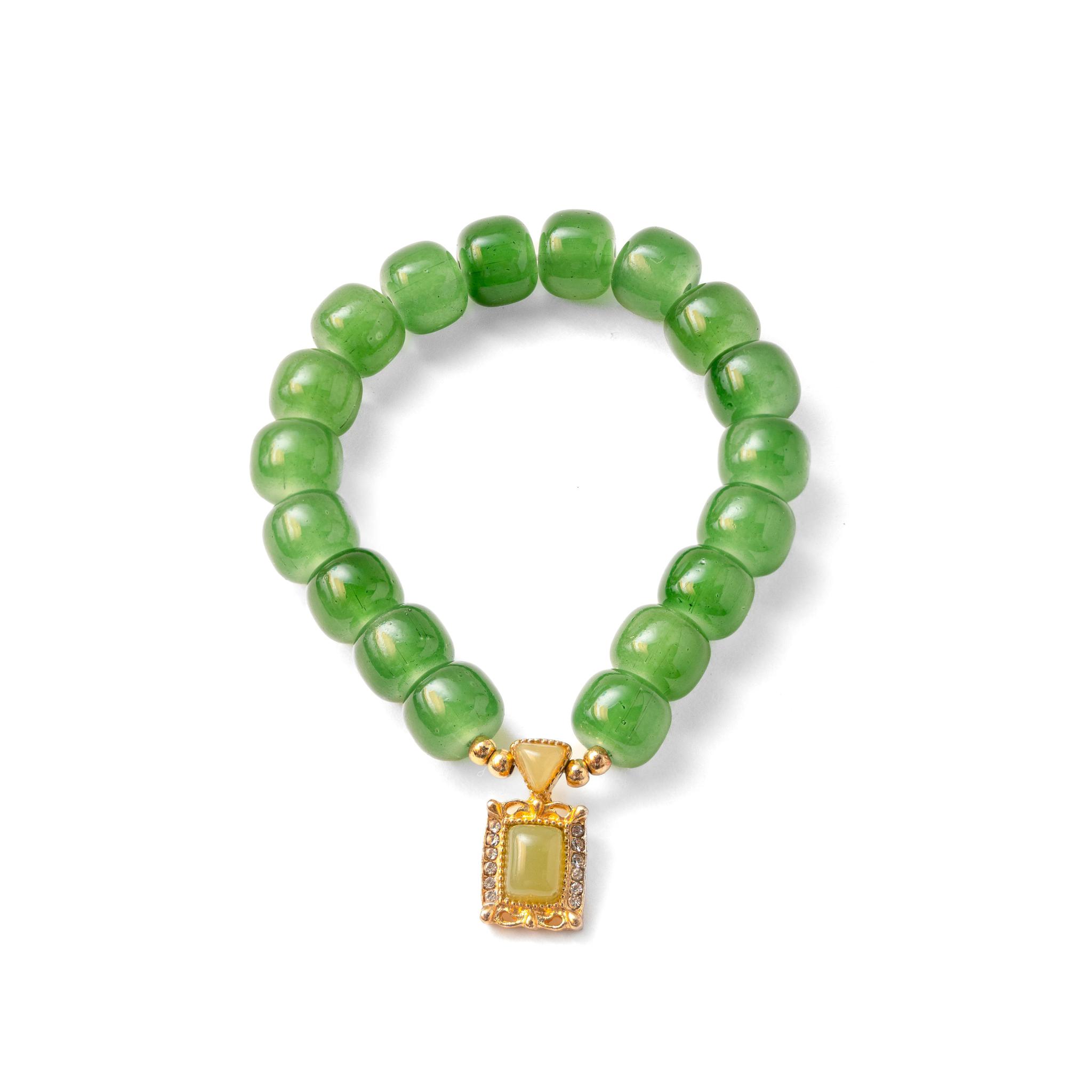 Bracelet Green Agate Stone Jade