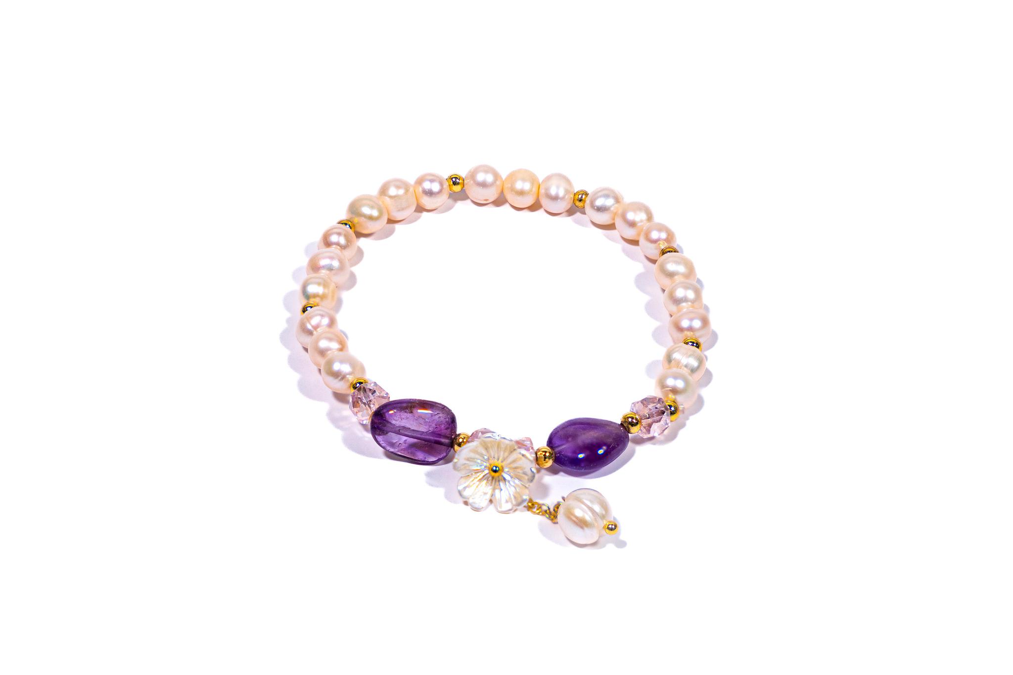 Natural Purple freshwater Pearl Bracelet